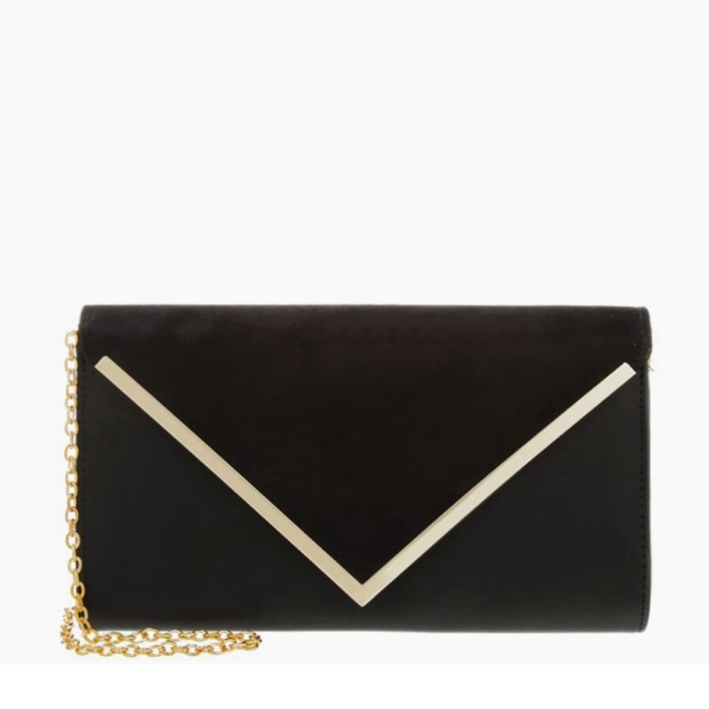 Aldo envelop Clutch black gold